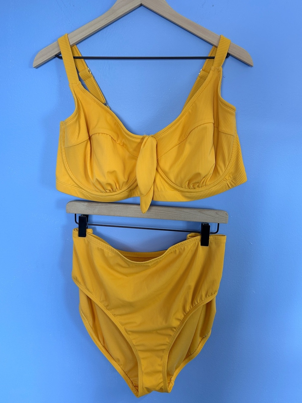 Xhilaration Sunny Yellow Ribbed Bikini Set
